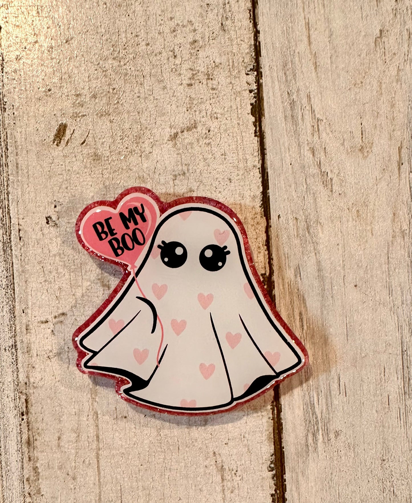 Be My Boo Ghost Valentine Badge Reel